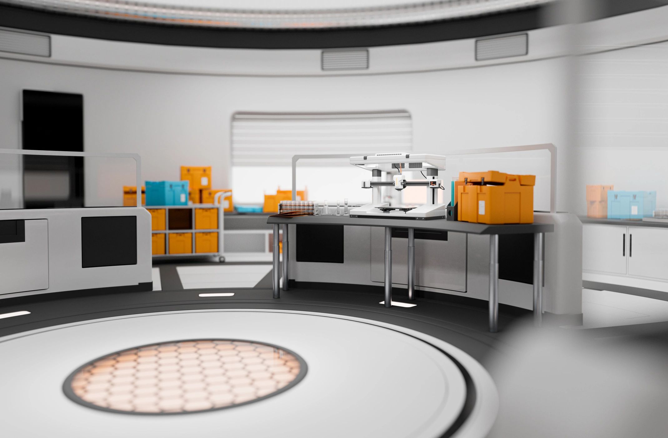 Research equipment in a bio lab